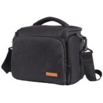DSLR/SLR Camera Shoulder Bag Case with Adjustable Shoulder Strap & Rain Cover, Compatible for Nikon, Canon, Sony Mirrorless Cameras - Waterproof - Breathable - Anti Shock (Orange-Black-Large) - Image 2