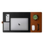 DailyObjects Turf 2.0 Desk Mat | Super Smooth Felt for Home,Office and Gaming | 85 * 45cm | Vegan Leather | Work from Home Solution for Laptop Keyboard and Mouse | Anti Slip Water Resistant | Grey-Tan - Image 2