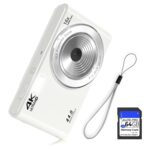 Digital Camera FHD 4K 44MP with 64GB SD Card 16X Digital Zoom 2024 Point and Shoot Digital Cameras 1080P Cheap Simple Compact Portable Small Vintage Camera Gifts for Teens Kids (Purewhite) - Image 2