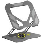 Dyazo Foldable Laptop Stand with 360° Rotating Base | Multi-Angle & Height Adjustable Design | Carbon Steel Build with Non-Slip Pads | Compatible with MacBook, Dell, HP & Laptops Upto 15.6 inch (Grey) - Image 2