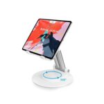 Dyazo Foldable Tablet Stand | Holder Compatible for Desk Compatible for Samsung Galaxy Tabs, iPad All Other Tablets Up to 12.9 inch with 360 Degree Rotation (White) - Image 2