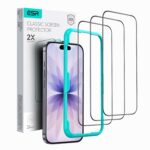 ESR 3 Pack for iPhone 17/16 Pro Tempered Glass Screen Protectors, High Clarity, 9H Hardness Scratch Resistant, Military-Grade, Shatterproof, Screen Guard with Easy Installation Tool - Image 2