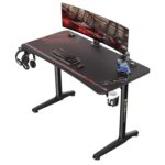 EUREKA ERGONOMIC Gaming Desk 47" Home Office Computer Desk, New Polygon Legs Design, Captain Series (47 Inch, Black, Metal) - Image 2