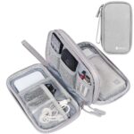 Elfora Cable Organizer Bag | Double Layer Travel Pouch for USB Cables, Chargers, Power Banks, AirPods & Accessories | Durable and Water Resistant Nylon Case with Mesh Pockets & Carry Strap (Grey) - Image 2