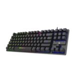 EvoFox Fireblade TKL Semi-Mechanical Gaming Keyboard with Rainbow Backlit& Breathing Effect, Floating Keycaps, 19 Anti-Ghosting & 12 Multimedia Keys, Windows Lock Key, Braided Cable (Black) - Image 2