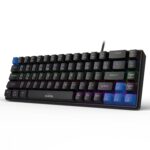 EvoFox Katana S Mini Wired Mechanical Keyboard | Hot-Swappable Silent Red Switches | 68-Key Compact Layout | Vivid Rainbow Backlighting | 1000Hz Polling Rate, All Keys Anti-Ghosting (Black) - Image 2