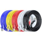 FEDUS 1 Meter 3.2 Cat6 Ethernet Cable, Multicolur Pack of 5, High Speed 550MHZ/10 Gigabit Speed UTP LAN Cable, Network Cable Internet Cable RJ45 Cable LAN Wire, Patch Computer Cord Gigabit Category 6 - Image 2