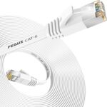 FEDUS 1M Cat6 Ethernet Cable,Flat RJ45 LAN Cable Wire High Speed 250MHZ/1 Gigabit Speed UTP LAN Cable,Network Internet Cable,Patch Computer Cord Gigabit Category 6 Wires For Modem,White - Image 2