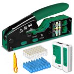 FEDUS RJ45 Crimping Tool Kit, Passthrough Crimping Tool rj45 Crimping machine for Cat8 Cat7 Cat6A Cat6 Cat5E Cat5 Ethernet tool kit, 25PCS Passthrough Connector & Boot Covers, Cut and Strip Tool - Image 2