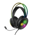 FRONTECH Gaming Headset with RGB Lights | 50mm Driver | Noise-Cancelling Mic | Volume Control | 3.5mm + USB for RGB | Soft Cushions (HF-0015) - Image 2