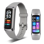 Fitness Tracker, 24/7 Heart Rate Blood Oxygen Blood Pressure Body Temp Monitor Sleep Calorie Tracker with 1.1" AMOLED Touch Color Screen Pedometer Smart Watch Waterproof for Women Men (Silver Gray) - Image 2