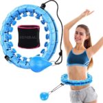 Fitness Weighted Hula Circle for Adults Weight Loss, Infinity Fitness Hoop Plus Size 52 Inch with Sweat Belt, Include 24 Detachable Links and Waist Trainer for Women (Design-2) - Image 2