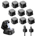 GLUN® Magnetic Cable Organizer Pack of 10, Black Colour Cord Management Clips for Desk, Table & Office Use, Tangle-Free Wire Holders for Mobile & Computer Accessories - Image 2