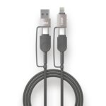 GM G+ 4-in-1 100W Charging Cable | Fast Charging for Laptops, Phones & Earbuds | 480 Mbps Data Speed | Tangle-Free Woven Fibre | Universal Compatibility | Durable Aluminium Finish - Image 2