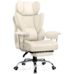 GTPLAYER Big and Tall Office Chair, High Back Leather Gaming Chair with Footrest, Executive Ergonomic Office Chair with Pocket Spring Lumbar Support and with Outward Fixed Soft Armrests - Image 2