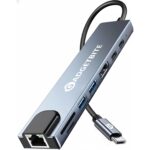 GadgetBite 8 in 1 Type C Docking Station USB C Hub with 4K HDMI, 100Mbps Ethernet, USB 3.0/2.0, TypeC 3.0 PD 100W Charging Port & USB C Port, SD & TF Card Slot for All Type C Devices MacBook, Laptop - Image 2