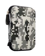 GadgetBite Hard Disk Case External Printed Hard Drive Disk Enclosure Portable Carrying EVA Case Cover Pouch Casing for 2.5-Inch Hard Drive (White & Black Pixelated) - Image 2