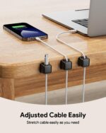 GadgetBite Magnetic Cable Organizer Clips – Self-Adhesive Wire Management Solution for Home and Office,Car,Desk, Management Solution for Data Cable, Power Cords and More (Pack of 6)-Black - Image 2
