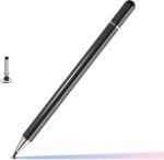 GadgetBite Stylus Pen for Android Tablet & iOS All Touchscreen Devices Capacitive Universal Smart Pencil with Fine Point Disc Tip Lightweight Metal Body Magnetic Cap for Mobile Phone iPad Tab - Black - Image 2