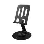 Geonix Trek M3 360° Rotatable & Foldable Mobile Phone Stand – Metallic, Adjustable Height & Angle, Universal Holder for Smartphones & Tablets (Black) - Image 2