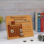 Gift Kya De Wooden Lifetime Infinite Desk Calendar 2026 | Motivational Quote 3D Table Calendar for Office & Home | New Year Gift, Corporate Gift Calendar | Desk Decor (Key) - Image 2