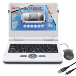 Gooyo GY1041 Plug & Play Notebook Computer Toy with 30 Fun Activities | Educational Toy Laptop for Kids | Grey Color, Dual Power Supply Source: Micro USB Cable (Included) & 3xAA Battery (Not Included) - Image 2