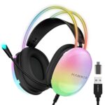 HAMMER Blaze Wired Over Ear Gaming Headphones with Mic, 50mm Drivers, Full RGB Lights, Gaming Headset with Adjustable Bands, Breathable earcushion, 1.5Mtr Wire with USB (Black) - Image 2