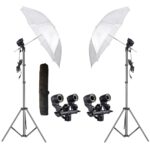 HIFFIN E27 Studio Double Holder KIT Umbrella White + Studio Light Stand 9 FT+ Umbrella and Double Holder KIT Set of 2 (2 x Double Holder | 2 x Light Stand 9 feet | 2 x Umbrella | 1 x Bag) - Image 2