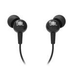 JBL C100SI Wired In Ear Headphones With Mic, Pure Bass Sound, One Button Multi-Function Remote, Premium Metallic Finish, Angled Buds For Comfort Fit (Black) - Image 2