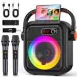 JYX Best Karaoke Machine with 2 Wireless Mics,12-Hour Playtime, Bluetooth Party Speakers with Echo/Treble/Bass Adjustment, PA System Box, RGB Lights, Supports TWS/TF Card/USB/AUX/Live for Home Party - Image 2