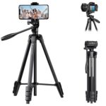 K&F CONCEPT 60'' Camera Phone Tripod Stand, 1.34 lbs Ultra Lightweight with Remote and Cellphone Holder, 360° Panorama, Cold Shoe Interface, Portable for Travel - B174A1 - Image 2