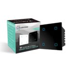 Kamonk Smart Touch Switch 4 Gang, Wi-Fi Enabled, No Additional Hubs, No Automation Related Wiring, Compatible with Amazon Alexa and Google Assistant, Add Shortcuts to Siri & Kamonk App (Black) - Image 2