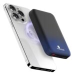 Kratos Magsafe Wireless Power Bank 10000mAh, 22.5W Fast Charging with 15W Wireless Output, Strong Magnetic Hold, USB Type-C, Compatible with iPhone 12 & Above, Android Qi Devices (Blue Black) - Image 2