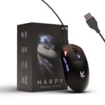 Kreo Harpy 55g Ultra-Light Wired Gaming Mouse with Customizable RGB (13 Modes), 12,800 DPI, 1000Hz Polling Rate, Symmetrical Ergonomic Design and Braided Cable - Image 2