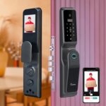 LAVNA 8 Way Premium Smart Door Lock with Camera N Face, Fingerprint, Mobile App, WiFi + Bluetooth, RFID Card, OTP, PIN and Manual Key | 5-Bolt Security | for Wooden Doors 3 Yr Warranty (LA44 Face) - Image 2