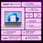 Lenovo ThinkBook 16, AMD Ryzen 7 7735HS, 16GB RAM, 512GB SSD, WUXGA IPS 16", Windows 11 Home, 1.7kg, 21MWA0AUIN, Backlit Keyboard, Fingerprint, 300 Nits, 1Y Warranty, Aluminium Top Laptop - Image 2