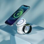 Lifelong Chargeup Wireless Charger 23 W 3 in 1 Foldable Magsafe Charger for iPhone 15/14/13/12 Series, Apple Airpods, Apple Watch, Fast Charging, 3 Outputs, Led Indicator, White - Image 2