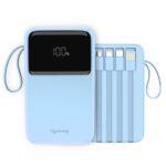Lifelong Electronics 20000mAh 22.5W Fast Charging QC 3.0 Power Bank | 3 Inputs (in-Built Cable + Lightning + Type-C Port) | 6 Outputs (3 in-Built Cable + USB + Type-C Port) Blue - Image 2