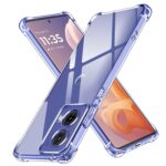 Lustree Plain Flexible Bumper Exclusive Transparent Shockproof Silicone Protective Back Cover for Motorola Moto G96 5G - Transparent - Image 2