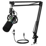 MAONO XLR/USB Dynamic Microphone for Gaming PC, RGB Podcast Mic for YouTube with Software, Mute, Gain Knob, Volume Control, Boom Arm for YouTube Gaming, Singing, Recording, Streaming, PD200XS Black - Image 2