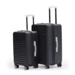 MOKOBARA Polycarbonate The Aisle Trunk Luggage Trolley Bag Set,Cabin (55cm,40L)+Medium (65cm,70L),Durable Hard Shell,TSA-Approved Lock,YKK Zippers & 8 Super Silent Ninja Wheels,Crypto (Black Set of 2) - Image 2