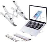 New 7 Angles Adjustable Aluminum Ergonomic Foldable Portable Tabletop Laptop - Anti-Slip Riser Laptop Computer Stand Holder with Carry Bag Compatible with All Laptop Model's Riser Laptop Stand - Image 2