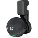 Outlet Wall Mount Hanger Holder Stand Accessories Case Built-in Plug Cable Management for Echo Dot 4th Gen/Echo Dot 5th Gen Smart Speaker (Black) - Image 2