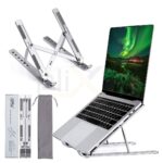 PLIXIO Aluminum Tabletop Laptop Stand Ergonomic Foldable Portable Laptop Stand Holder Compatible for MacBook, HP, Dell, Lenovo & All Other Notebook (Sliver) - Image 2