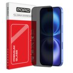 POPIO Privacy Military-Grade Tempered Glass for iPhone 16 – Anti Spy Screen Protector Guard (Pack of 1) - Image 2