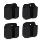 Pack of 4 Wall Mounted Mobile Smartphone Holder Storage Case for Phones with Strong Adhesive Strips|Wall Mount Mobile Stand/Multi-Purpose Stand for Phone Charging (Black) - Image 2