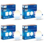 Philips 10W Round Wi-Fi Smart LED Ceiling Light for Home with Music Sync Function | Amazon Alexa & Google Assistant Compatible | Cut Out: 4.17 inch | Tunable White, Pack of 4 (Wiz Prime Neo) - Image 2