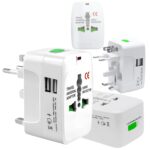 Pivalo Universal Travel Adapter with Dual USB AC/DC 6A/5V Charging Ports 1000mAh All in one Multipurpose Power Plug Portable International Travelling for Phone Camera Laptop (Pack of 1, White) - Image 2