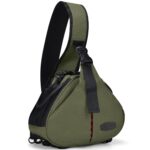 Polycarbonate (PC) K1 Camera Bag Sling Shoulder Bag Camera Case Waterproof with Rain Cover Tripod Holder, Compatible for Mirrorless/DSLR/SLR Cameras and Accessories Shoulder Camera Bag- Green - Image 2
