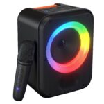 Portronics 30W Apollo 30 Wireless Bluetooth Portable Speaker with Wireless Karaoke Mic, Echo Control, 5 Hour Playtime, RGB LED Light, Bluetooth V5.4, Easy Grab Handle, USB in, Type C Charging(Black) - Image 2
